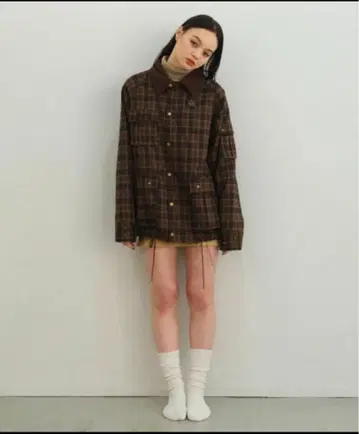 TINA: JOJUN 체크 무늬 헌팅 자켓