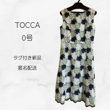 [택 포함 새상품] TOCCA 꽃무늬 자수 슬리브리스 원피스 0호