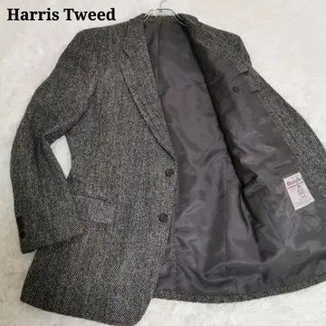 새상품급 해리스 트위드 헤링본 테일러드 자켓 그레이 XL 사이즈
