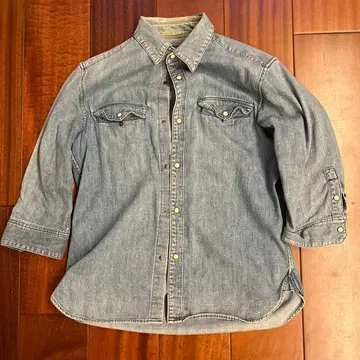 MR. OLIVE 데님 블루 긴팔 셔츠