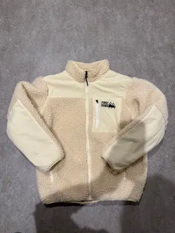 FIRST DOWN 플리스 자켓 크림색