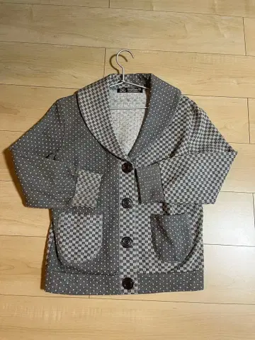 Hana to Guitar 체크 무늬 가디건