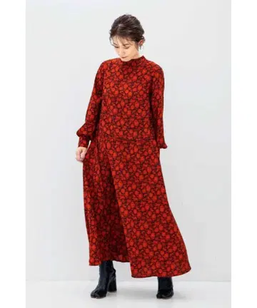 새상품급 뮬루즈 롱 원피스 꽃무늬 염직미술관 M 사이즈