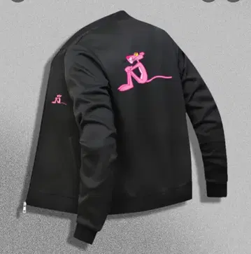 핑크 팬서 프린트 자켓 블랙 빅 사이즈