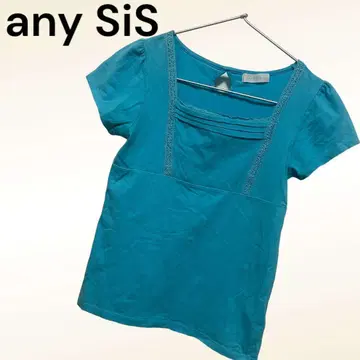 [애니시스] 반팔 티셔츠 (M) 가슴 레이스 스퀘어넥 백키홀