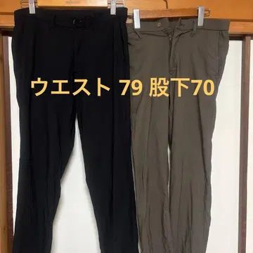 워크 팬츠 블랙 카키 79 70 2벌 세트