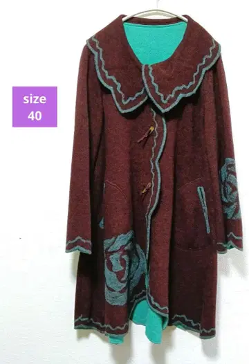 nonnondorl S 캐시미어 혼방 롱 가디건 버건디 사이즈 40