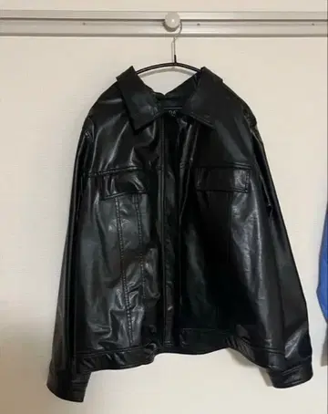 FU DA 스포츠 블랙 가죽 자켓 남성용 빈티지