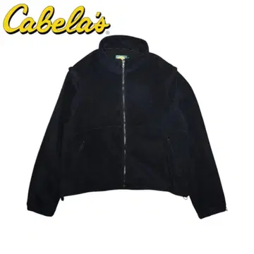 Cabelas 블랙 플리스 지퍼 자켓 베스트