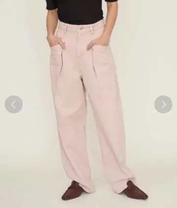 LILY BROWN 하이웨스트 턱 데님 팬츠 핑크 0size