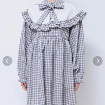 merry jenny 깅엄 체크 2way 미니 원피스 그레이