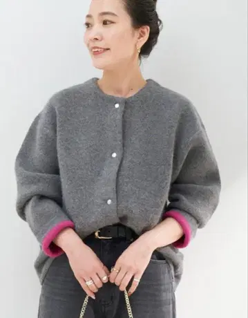 B.C STOCK 2층 스무스 니트 롱 가디건