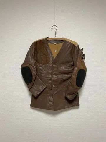 60s 70s Euro 유로 헌팅 가죽 자켓 워크