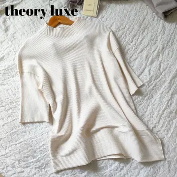 theory luxe 보틀넥 부드러운 니트 7부 소매 튜닉