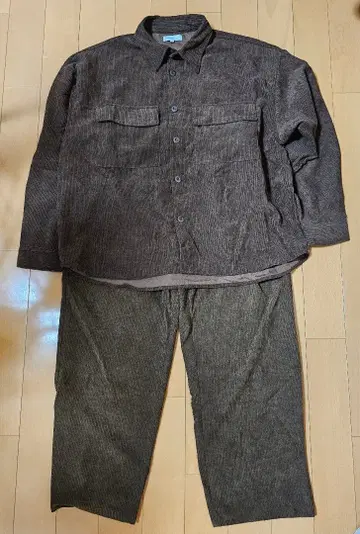 Rocky Monroe 브라운 와이드 팬츠 셔츠 세트 L 셋업