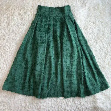 루일 에 부티크 컷 자카드 하이웨스트 스커트 블랙 빅 사이즈