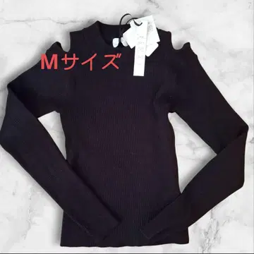 블랙 긴팔 어깨 슬릿 니트 M