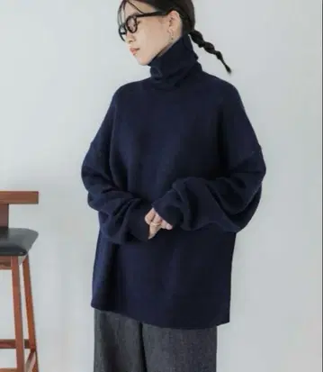 crewre 멜란지 하이넥 루즈 니트