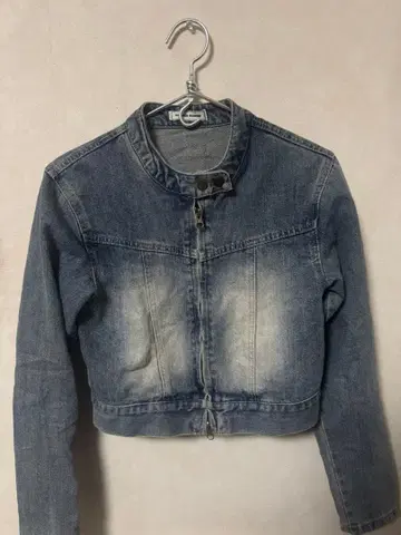 WONDER WONDER 데님 블루 크롭 자켓