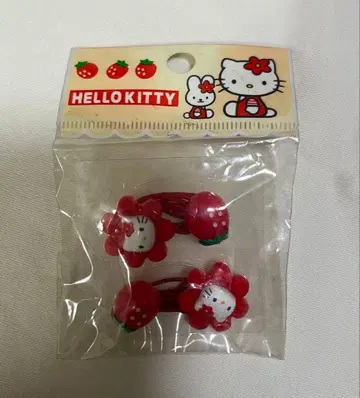 새상품 산리오 헬로키티 딸기 플라워 머리끈 2000