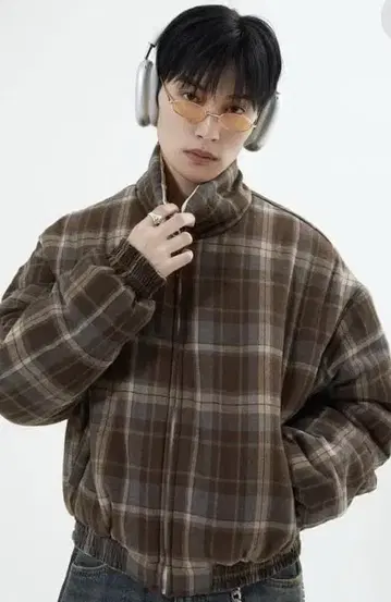 L2142 L 사이즈 (beige) 리버서블 체크 아우터