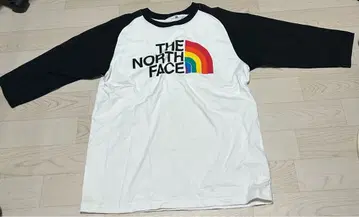 THE NORTH FACE 레인보우 로고 7부 소매 티셔츠
