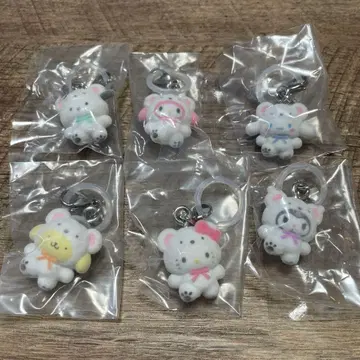 산리오 메지루시 액세서리 복슬복슬 스노우 전 6종 컴플리트 세트