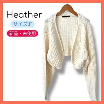 [ 미사용 새상품 ] Heather 니트 가디건 아이보리 F 숏 기장