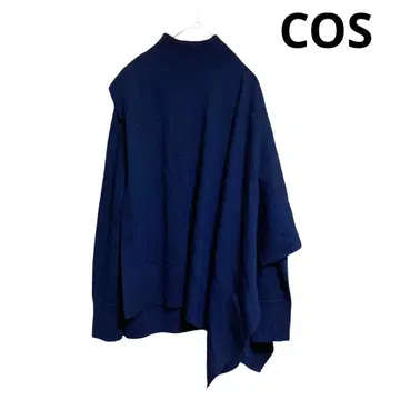 새상품급 COS 비대칭 판초 니트 케이프 니트 코스 네이비 울