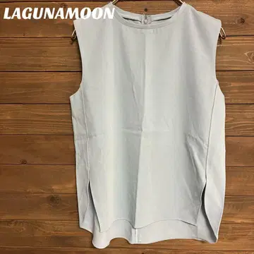 [] LAGUNAMOON 라이트 블루 슬리브리스 상의 F