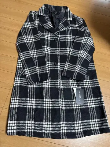 택 포함 새상품 스파이럴걸 모드 체크 무늬 체스터 코트