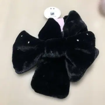 시마무라 마시로 아리스 블랙 퍼 리본 포함 티펫 머플러