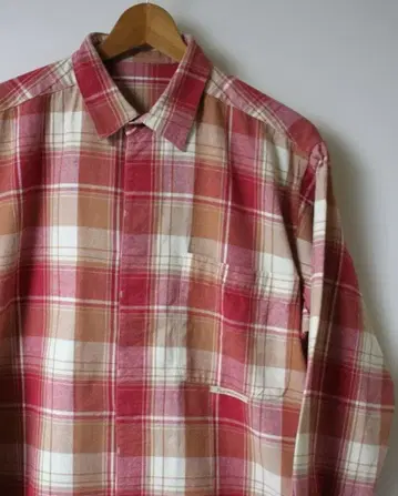 파파스 체크 무늬 플란넬 셔츠 L