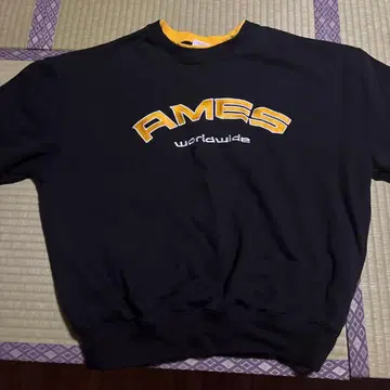 Ames Worldwide 블랙/옐로우 컬러 로고 트레이닝복 L 사이즈