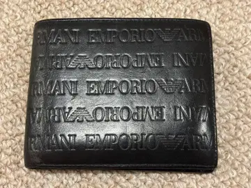 EMPORIO ARMANI 블랙 이단 접이식 지갑