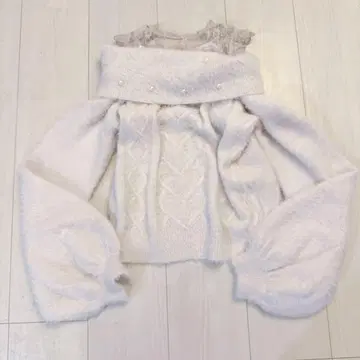 완판템 MA*RS 펄 케이블 오프숄더 니트 핑크