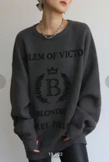 미사용 BLONDY 엠블럼 로고 빅 니트