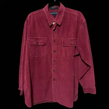 버건디 코듀로이 긴팔 셔츠