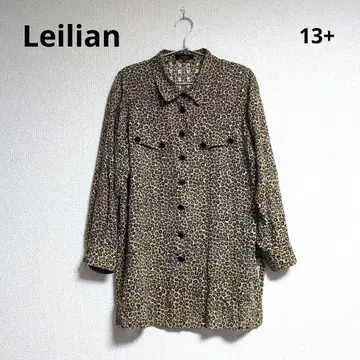 0402 Leilian 레리안 레오파드 무늬 긴팔 셔츠 블라우스 13+