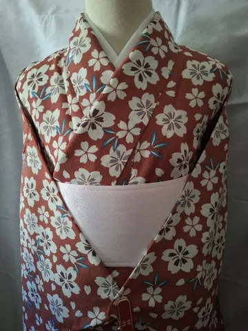 브라운 꽃무늬 코몬 워셔블 기모노