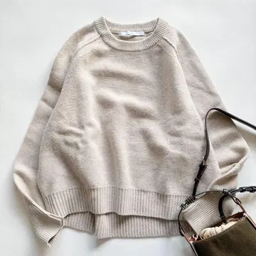 새상품급 프레임워크 울 캐시미어 크루넥 숏 풀오버