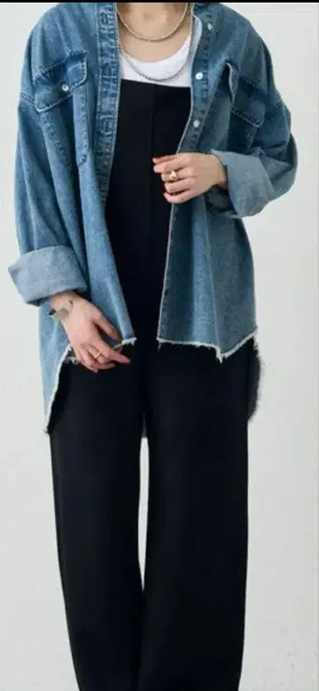 시너리 데님 블루 오버 사이즈 자켓