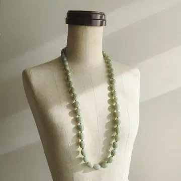 마블 비즈 롱 목걸이 그린 빈티지 빈티지 레트로