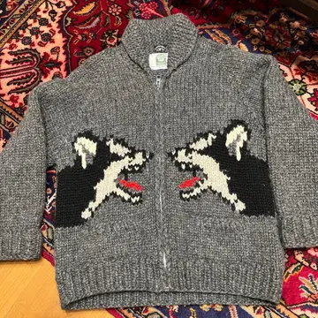 카우친 니트 가디건 캐나디안 스웨터