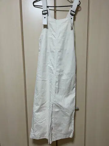 화이트 코튼 오버롤