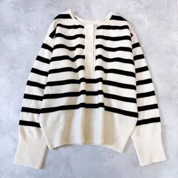 쉽스 7G 울 캐시미어 헨리넥 2WAY 풀오버 니트