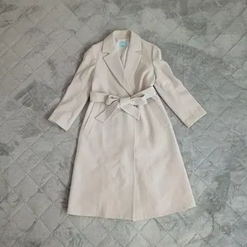 쿠미쿄쿠 롱 코트 벨트 울 100%