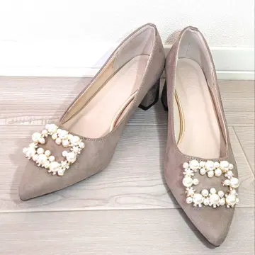 미사용급 VIVIAN 펄 장식 플랫슈즈 24.5cm