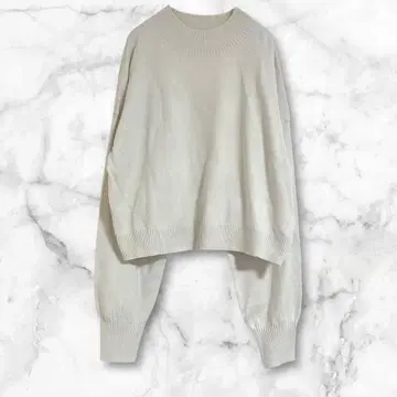 지유 아이보리 크루넥 긴팔 니트 스웨터 XL 루즈핏
