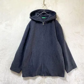 BENETON/후드 부착 코트/S/집업 심플 이탈리아제